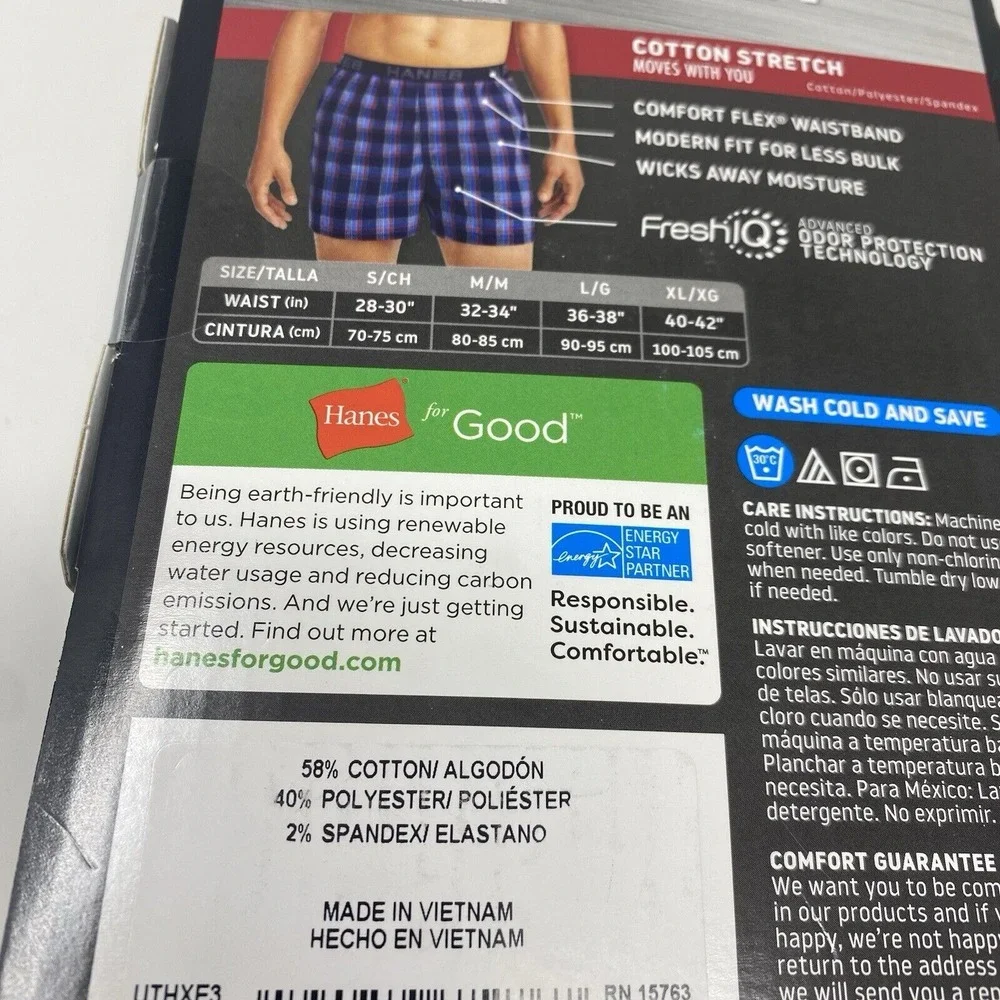 Hanes‎ Boxer Briefs Mens Small 3 Pack Stretch Ultimate Comfort Flex Fit Tagless